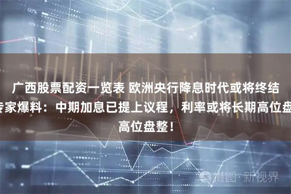 广西股票配资一览表 欧洲央行降息时代或将终结？专家爆料：中期加息已提上议程，利率或将长期高位盘整！