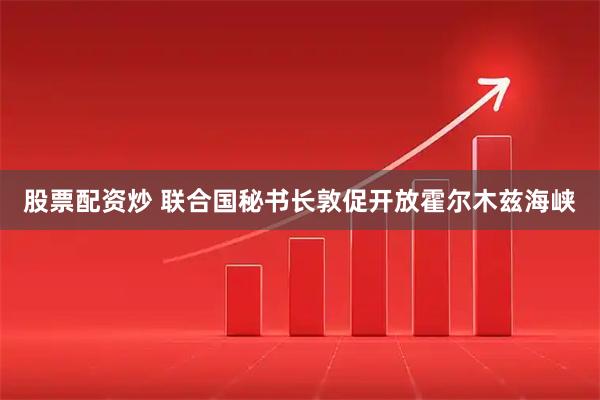 股票配资炒 联合国秘书长敦促开放霍尔木兹海峡