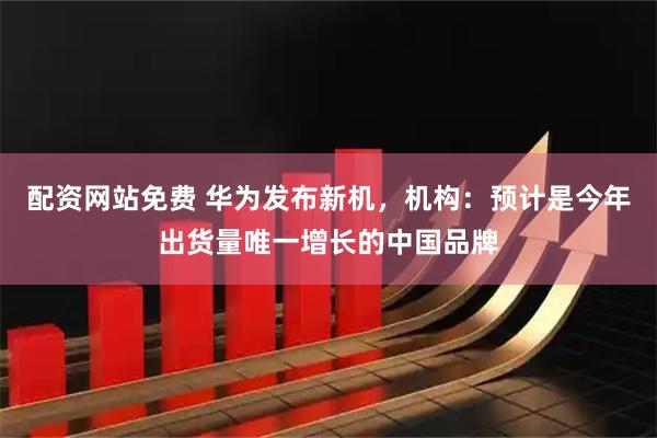 配资网站免费 华为发布新机，机构：预计是今年出货量唯一增长的中国品牌
